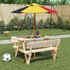 Image de Parasol De Jardin Pour Enfants Avec Poteau En Bois Ø120x140 Cm Vidaxl