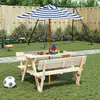 Image de Parasol De Jardin Pour Enfants Avec Poteau En Bois Ø120x140 Cm Vidaxl