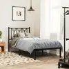 Image de Cadre De Lit Métal Sans Matelas Avec Tête De Lit Noir 80x200 Cm Vidaxl