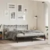 Image de Cadre De Lit Métal Sans Matelas Avec Tête De Lit Noir 183x213cm Vidaxl