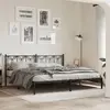 Image de Cadre De Lit Métal Sans Matelas Avec Tête De Lit Noir 193x203cm Vidaxl