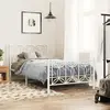 Image de Cadre De Lit Métal Sans Matelas Et Pied De Lit Blanc 100x200 Cm Vidaxl