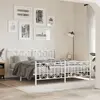 Image de Cadre De Lit Métal Sans Matelas Et Pied De Lit Blanc 183x213 Cm Vidaxl