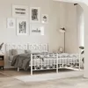 Image de vidaXL Cadre de lit métal sans matelas et pied de lit blanc 183x213 cm 376200