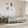 Image de Cadre De Lit Métal Sans Matelas Et Pied De Lit Blanc 193x203 Cm Vidaxl