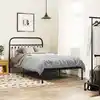 Image de Cadre De Lit Métal Sans Matelas Avec Tête De Lit Noir 107x203cm Vidaxl