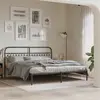 Image de Cadre De Lit Métal Sans Matelas Avec Tête De Lit Noir 183x213cm Vidaxl