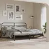 Image de Cadre De Lit Métal Sans Matelas Avec Tête De Lit Noir 193x203cm Vidaxl