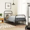 Image de vidaXL Cadre de lit métal avec tête de lit/pied de lit noir 75x190 cm lit simple meuble de chambre à coucher lit 376608
