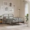 Image de Cadre De Lit Métal Sans Matelas Avec Pied De Lit Noir 120x190cm Vidaxl