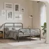 Image de Cadre De Lit Métal Sans Matelas Avec Pied De Lit Noir 140x190cm Vidaxl