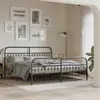 Image de Cadre De Lit Métal Sans Matelas Avec Pied De Lit Noir 183x213cm Vidaxl