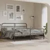 Image de Cadre De Lit Métal Sans Matelas Avec Pied De Lit Noir 193x203cm Vidaxl