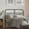 Image de Tête De Lit De Remplacement Métal Noir 120 Cm Vidaxl