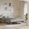 Image de Cadre De Lit M ©tal Sans Matelas Et T  te De Lit Blanc 135x190 Cm Vidaxl