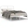 Image de Vidaxl cadre de lit métal sans matelas et tête de lit blanc 140x190 cm