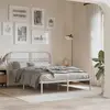 Image de Cadre De Lit Métal Sans Matelas Et Tête De Lit Blanc 140x200 Cm Vidaxl