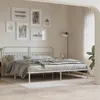 Image de vidaXL Cadre de lit métal avec tête de lit blanc 193x203 cm lit double meuble de chambre à coucher lit dinvité lit 376655