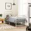 Image de Cadre De Lit Métal Sans Matelas Avec Pied De Lit Blanc 80x200cm Vidaxl