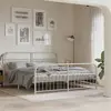 Image de Cadre De Lit Métal Sans Matelas Et Pied De Lit Blanc 183x203 Cm Vidaxl