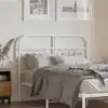 Image de Tête De Lit De Remplacement Métal Blanc 120 Cm Vidaxl
