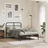 Image de Cadre De Lit Métal Sans Matelas Avec Tête De Lit Noir 120x190cm Vidaxl