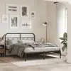 Image de Cadre De Lit Métal Sans Matelas Avec Tête De Lit Noir 140x190cm Vidaxl