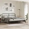 Image de Cadre De Lit Métal Sans Matelas Avec Tête De Lit Noir 183x213cm Vidaxl
