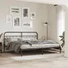 Image de Cadre De Lit Métal Sans Matelas Avec Tête De Lit Noir 200x200cm Vidaxl