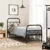 Image de Cadre De Lit Métal Sans Matelas Avec Pied De Lit Noir 75x190 Cm Vidaxl