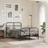 Image de Cadre De Lit Métal Sans Matelas Avec Pied De Lit Noir 120x190cm Vidaxl