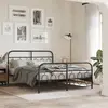 Image de Cadre De Lit Métal Sans Matelas Avec Pied De Lit Noir 135x190cm Vidaxl