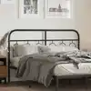 Image de Tête De Lit De Remplacement Métal Noir 150 Cm Vidaxl