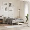 Image de Cadre De Lit Métal Sans Matelas Et Tête De Lit Blanc 120x190 Cm Vidaxl