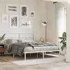 Image de Cadre De Lit Métal Sans Matelas Et Tête De Lit Blanc 135x190 Cm Vidaxl