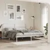 Image de Cadre De Lit Métal Sans Matelas Et Tête De Lit Blanc 160x200 Cm Vidaxl