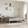 Image de Cadre De Lit Métal Sans Matelas Et Tête De Lit Blanc 193x203 Cm Vidaxl