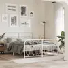 Image de Cadre De Lit Métal Sans Matelas Et Pied De Lit Blanc 140x190 Cm Vidaxl