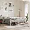 Image de vidaXL Cadre de lit métal sans matelas et pied de lit blanc 140x190 cm 377184