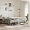 Image de Cadre De Lit Métal Sans Matelas Et Pied De Lit Blanc 140x200 Cm Vidaxl