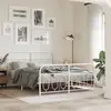 Image de Cadre De Lit Métal Sans Matelas Et Pied De Lit Blanc 150x200 Cm Vidaxl