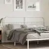 Image de Tête De Lit De Remplacement Métal Blanc 183 Cm Vidaxl