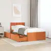 Image de Cadre De Lit Sans Matelas Cire Marron 90x200 Cm Bois Pin Massif Vidaxl
