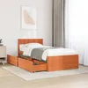 Image de vidaXL Cadre de lit avec tiroirs cire marron 90x190 cm bois pin massif meuble de chambre à coucher sommier lit en bois 846806