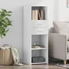 Image de vidaXL Buffet haut blanc 40x425x124 cm bois dingénierie buffet placard armoire latérale armoire armoire de rangement 846159