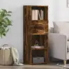 Image de Buffet Haut Chêne Fumé 40x42,5x124 Cm Bois D'ingénierie Vidaxl