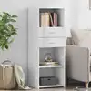 Image de Buffet Haut Blanc 45x42,5x124 Cm Bois D'ingénierie Vidaxl