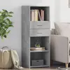 Image de Buffet Haut Gris Béton 45x42,5x124 Cm Bois D'ingénierie Vidaxl