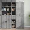 Image de Buffet Haut Gris Béton 30x42,5x185 Cm Bois D'ingénierie Vidaxl