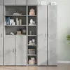 Image de Buffet Haut Gris Béton 30x41x185 Cm Bois D'ingénierie Vidaxl